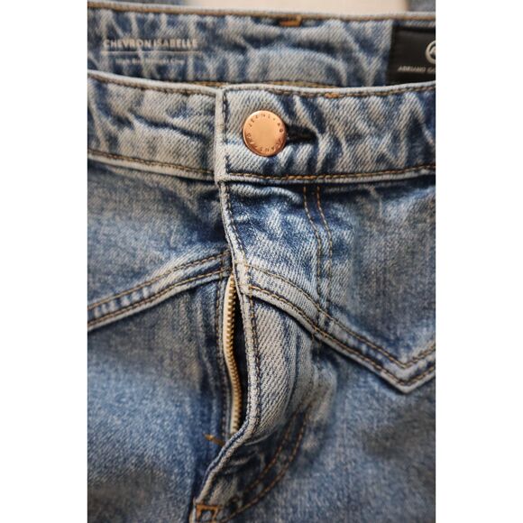 Adriano Goldschmied WMN Sz 26 Blue Chevron Isabelle HR Straight Crop Jeans - Picture 9 of 12